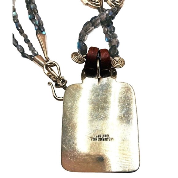 Echo of the Dreamer Womans Necklace Labradorite Fish Sterling Silver Pendant - Picture 4 of 5